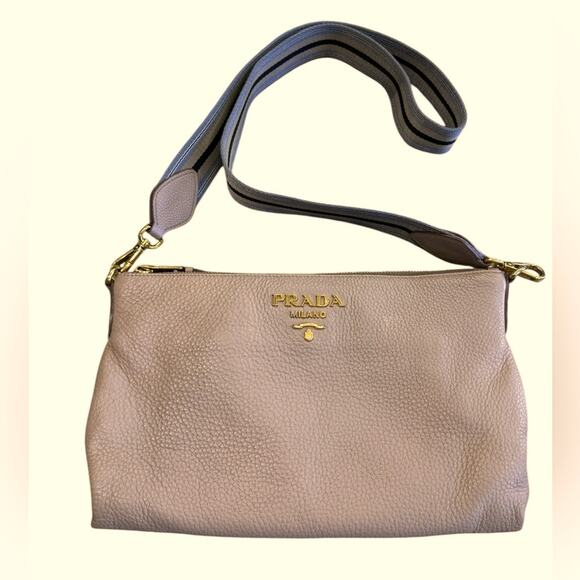 Prada Vitello Dino Crossbody Bag with two straps - Picture 9 of 11